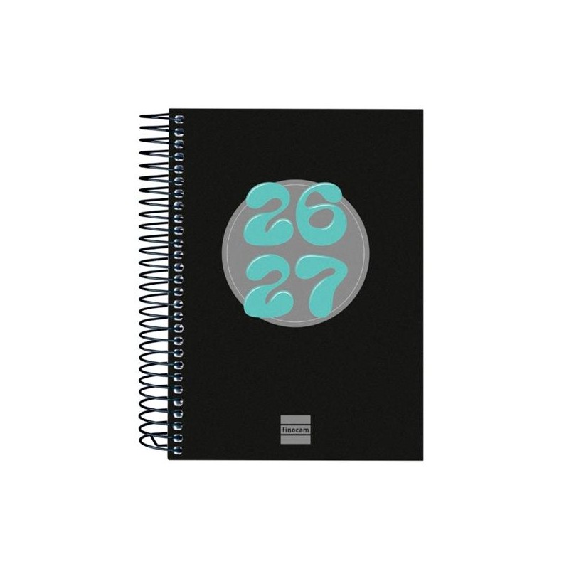 FINOCAM AGENDA COOL PARA ESTUDIANTES ESPIRAL 8º-120X164MM 1DP NEGRO CURSO 2026-2027