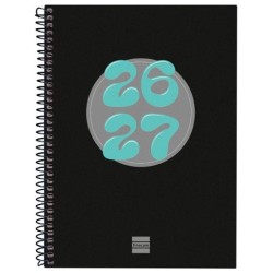 FINOCAM AGENDA COOL PARA ESTUDIANTES ESPIRAL 4º-155X212MM SVH NEGRO CURSO 2026-2027