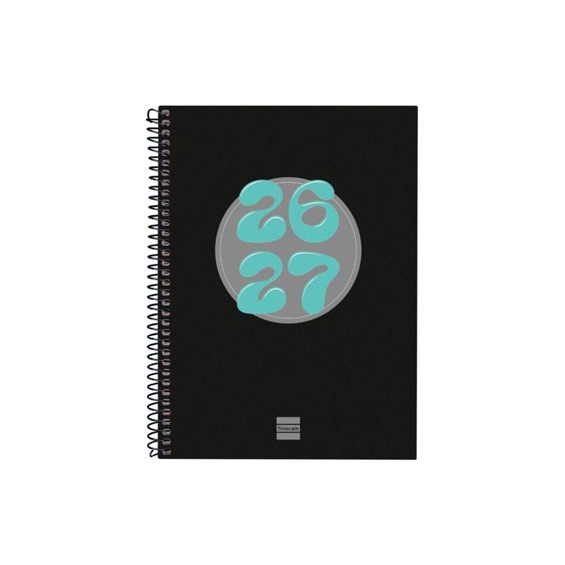 FINOCAM AGENDA COOL PARA ESTUDIANTES ESPIRAL 4º-155X212MM SVH NEGRO CURSO 2026-2027