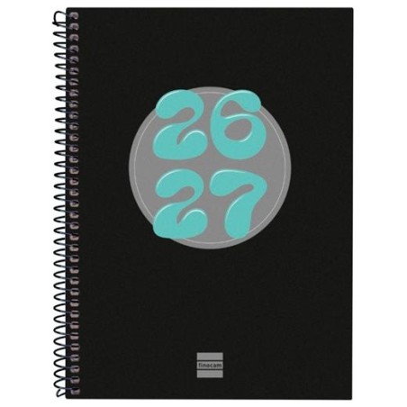 FINOCAM AGENDA COOL PARA ESTUDIANTES ESPIRAL 4º-155X212MM SVH NEGRO CURSO 2026-2027