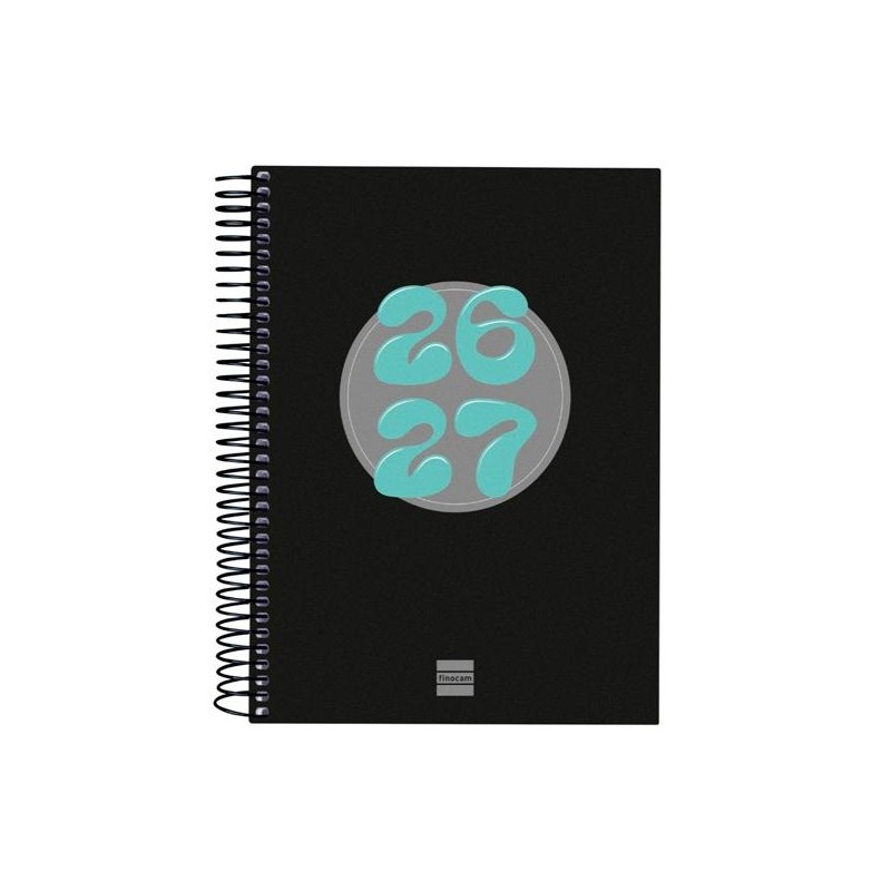 FINOCAM AGENDA COOL PARA ESTUDIANTES ESPIRAL 4º-155X212MM 1DP NEGRO CURSO 2026-2027