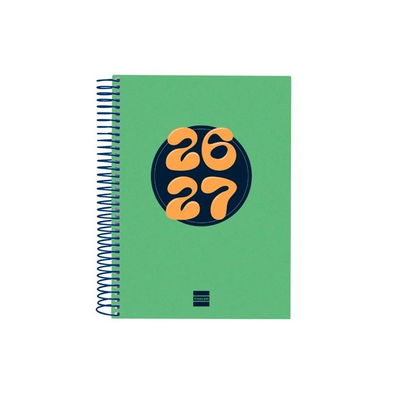 FINOCAM AGENDA COOL PARA ESTUDIANTES ESPIRAL 4º-155X212MM 1DP VERDE CURSO 2026-2027