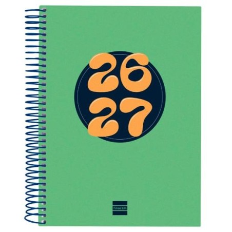 FINOCAM AGENDA COOL PARA ESTUDIANTES ESPIRAL 4º-155X212MM 1DP VERDE CURSO 2026-2027