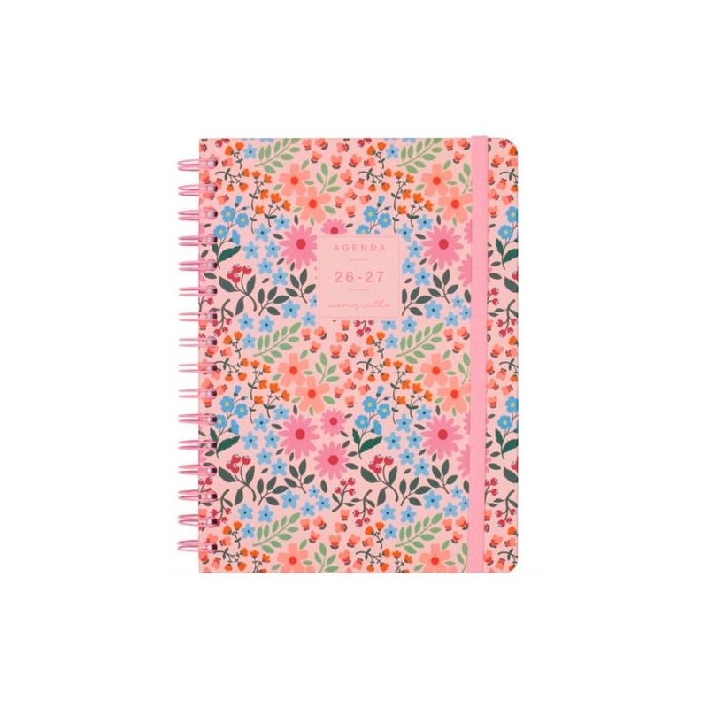 FINOCAM AGENDA MONIQUILLA ESPIRAL E10-155X212MM SVH ROSA CURSO 2026-2027