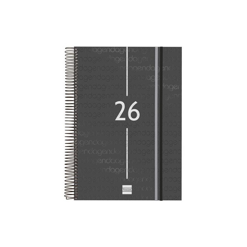 FINOCAM AGENDA ESPIRAL YEAR E40-210X297MM 1DP TAPA PP NEGRO 2026