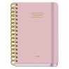 DOHE AGENDA ESCOLAR PREMIUM A5 ESPIRAL DOBLE SV CARTÓN FORRADO ROSA 2026-2027