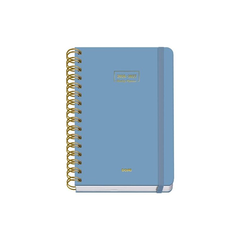 DOHE AGENDA ESCOLAR PREMIUM A5 ESPIRAL DOBLE SV CARTÓN FORRADO AZUL 2026-2027