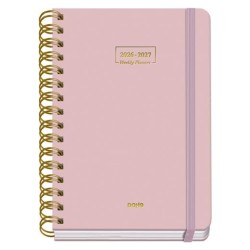 DOHE AGENDA ESCOLAR PREMIUM A5 ESPIRAL DOBLE DP CARTÓN FORRADO ROSA 2026-2027