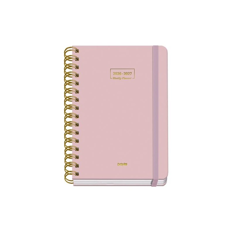 DOHE AGENDA ESCOLAR PREMIUM A5 ESPIRAL DOBLE DP CARTÓN FORRADO ROSA 2026-2027