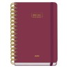 DOHE AGENDA ESCOLAR PREMIUM A5 ESPIRAL DOBLE DP CARTÓN FORRADO BURDEOS 2026-2027