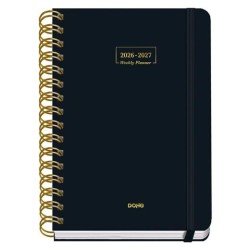 DOHE AGENDA ESCOLAR PREMIUM A5 ESPIRAL DOBLE DP CARTÓN FORRADO NEGRO 2026-2027