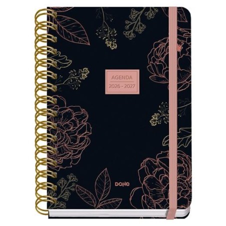 DOHE AGENDA ESCOLAR PREMIUM A5 ESPIRAL DOBLE DP CARTÓN FORRADO MOD. NOIR 2026-2027