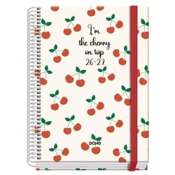 DOHE AGENDA ESCOLAR PRIME A5 ESPIRAL SV CARTÓN FORRADO MOD. CEREZAS 2026-2027