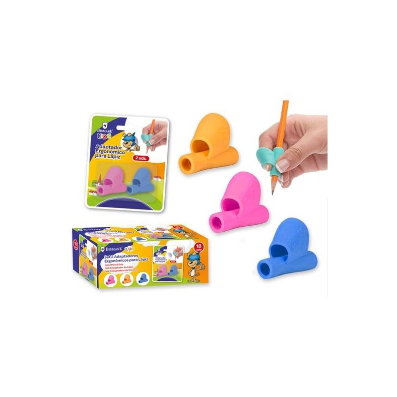 BISMARK ADAPTADOR DE LAPICERO PARA APRENDIZAJE C/SURTIDOS -SET DE 2-