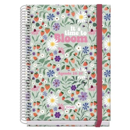 DOHE AGENDA ESCOLAR PRIME A5 ESPIRAL DP CARTÓN FORRADO MOD. BLOOM 2026-2027