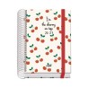 DOHE AGENDA ESCOLAR PRIME A6 ESPIRAL DP CARTÓN FORRADO MOD. CEREZAS 2026-2027