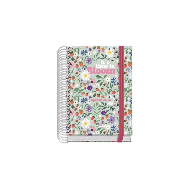 DOHE AGENDA ESCOLAR PRIME A6 ESPIRAL DP CARTÓN FORRADO MOD. BLOOM 2026-2027