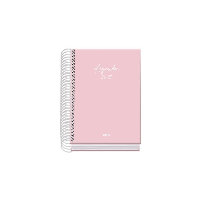 DOHE AGENDA ESCOLAR BASIC SERENITY A6 ESPIRAL DP CARTÓN FORRADO ROSA 2026-2027