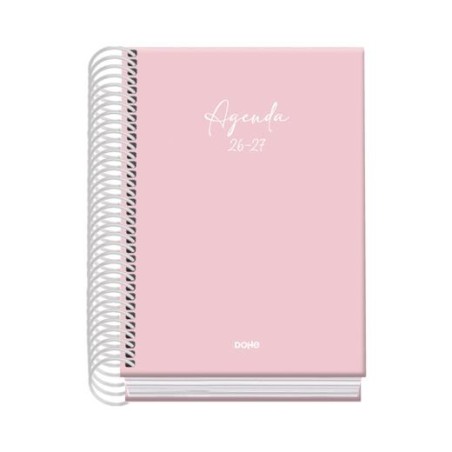 DOHE AGENDA ESCOLAR BASIC SERENITY A6 ESPIRAL DP CARTÓN FORRADO ROSA 2026-2027