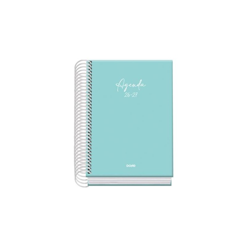 DOHE AGENDA ESCOLAR BASIC SERENITY A6 ESPIRAL DP CARTÓN FORRADO VERDE 2026-2027