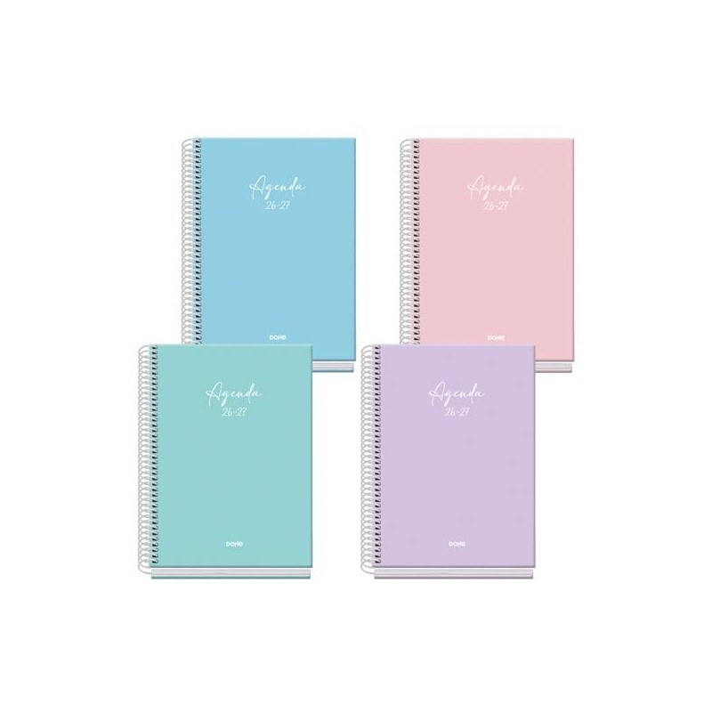 DOHE AGENDA ESCOLAR BASIC SERENITY A5 ESPIRAL SV CARTÓN FORRADO COLORES SURTIDOS 2026-2027