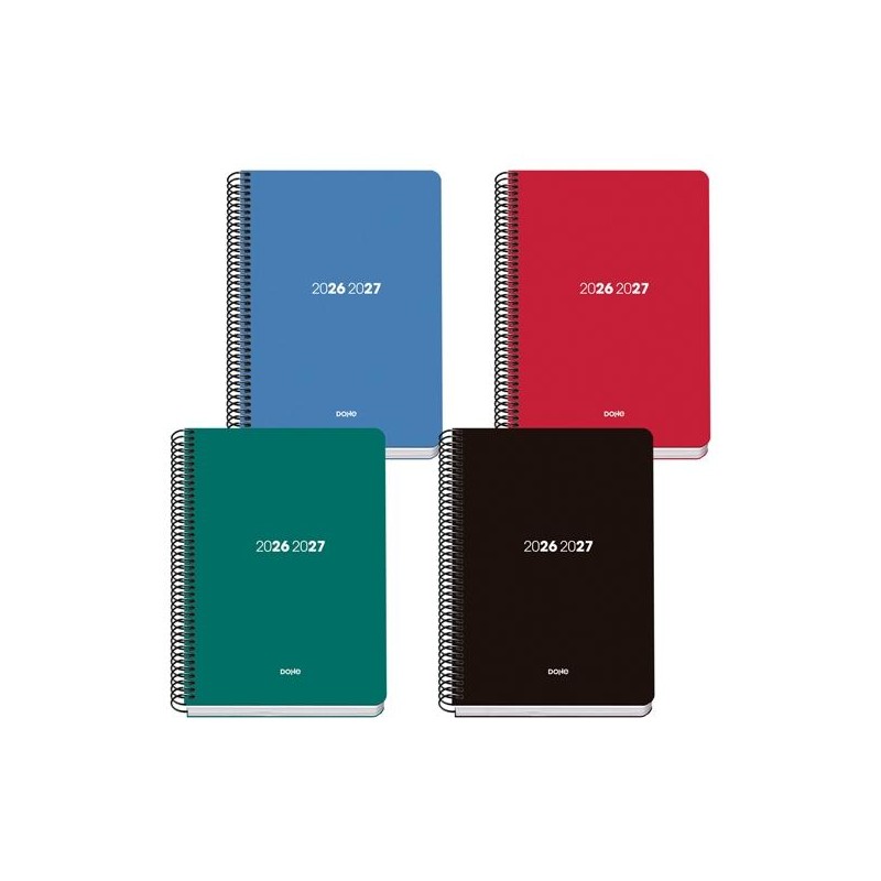 DOHE AGENDA ESCOLAR BASIC ELEMENT A5 ESPIRAL SV POLIPROPILENO COLORES SURTIDOS 2026-2027