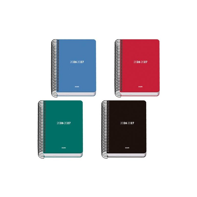 DOHE AGENDA ESCOLAR BASIC ELEMENT A6 ESPIRAL DP POLIPROPILENO COLORES SURTIDOS 2026-2027
