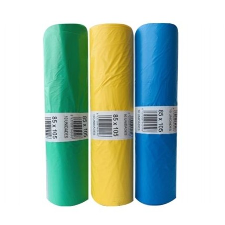BOLSA DE BASURA COMUNIDAD ELIOT G90 120 L. 85X105 AMARILLO -ROLLO 10U-
