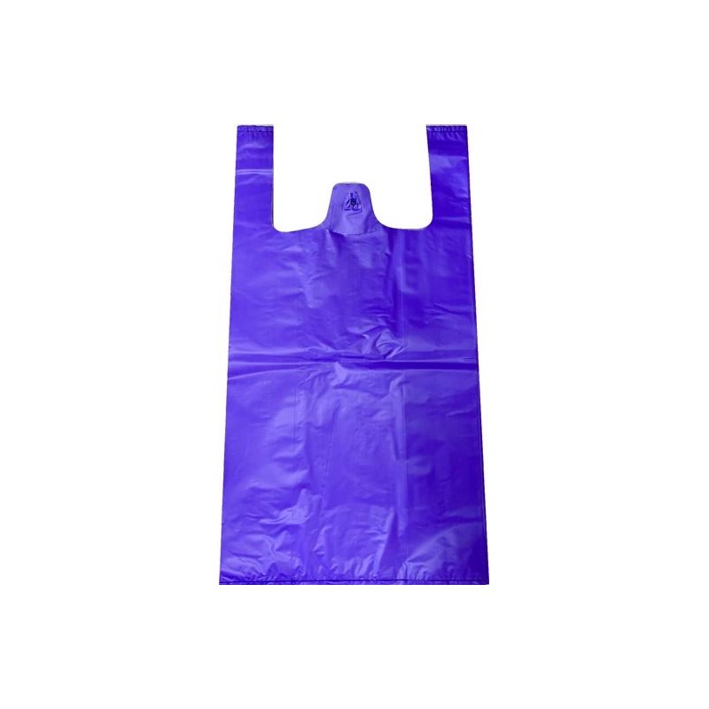 BOLSA DE ASA ANÓNIMA 42X53CM 50 MICRAS 70% RECICLADO VIOLETA PAQUETE 1KG
