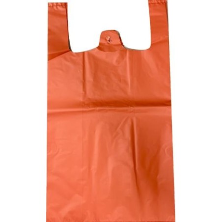 BOLSA DE ASA ANÓNIMA 42X53CM 50 MICRAS 70% RECICLADO NARANJA PAQUETE 1KG