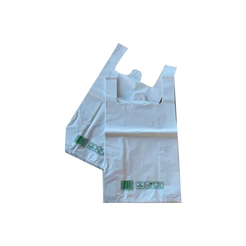 BOLSA DE CAMISETA 42X53CM 50 MICRAS 70% RECICLADO PAQUETE 1KG