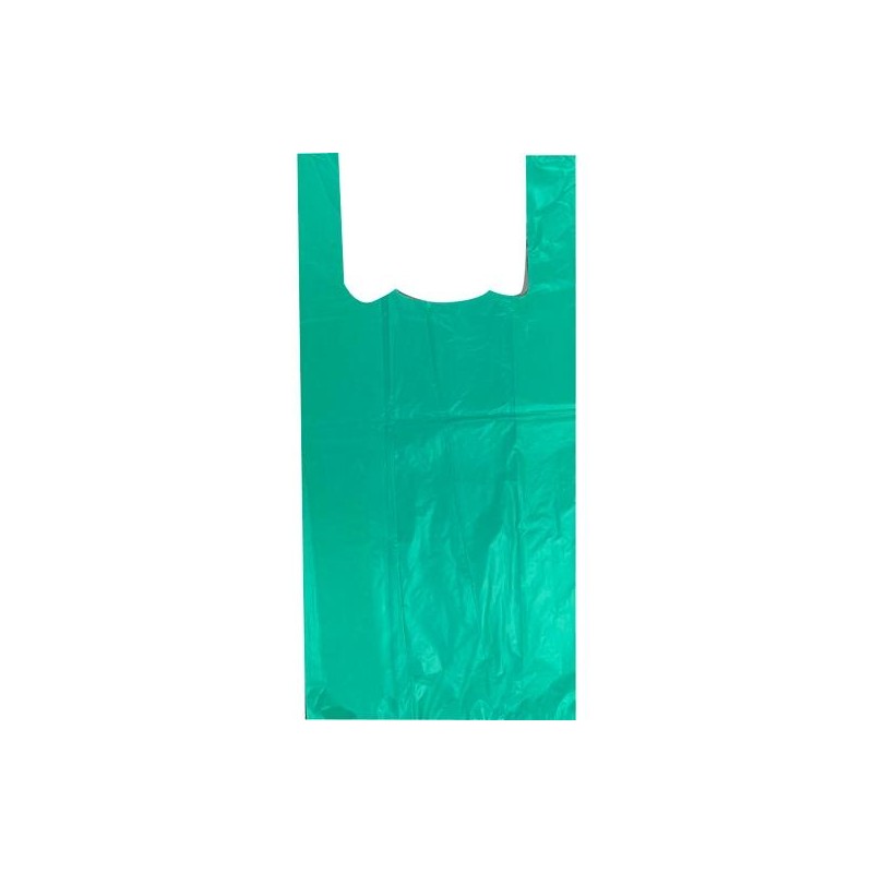 BOLSA DE ASA ANÓNIMA 42X53CM 50 MICRAS 70% RECICLADO VERDE PAQUETE 1KG
