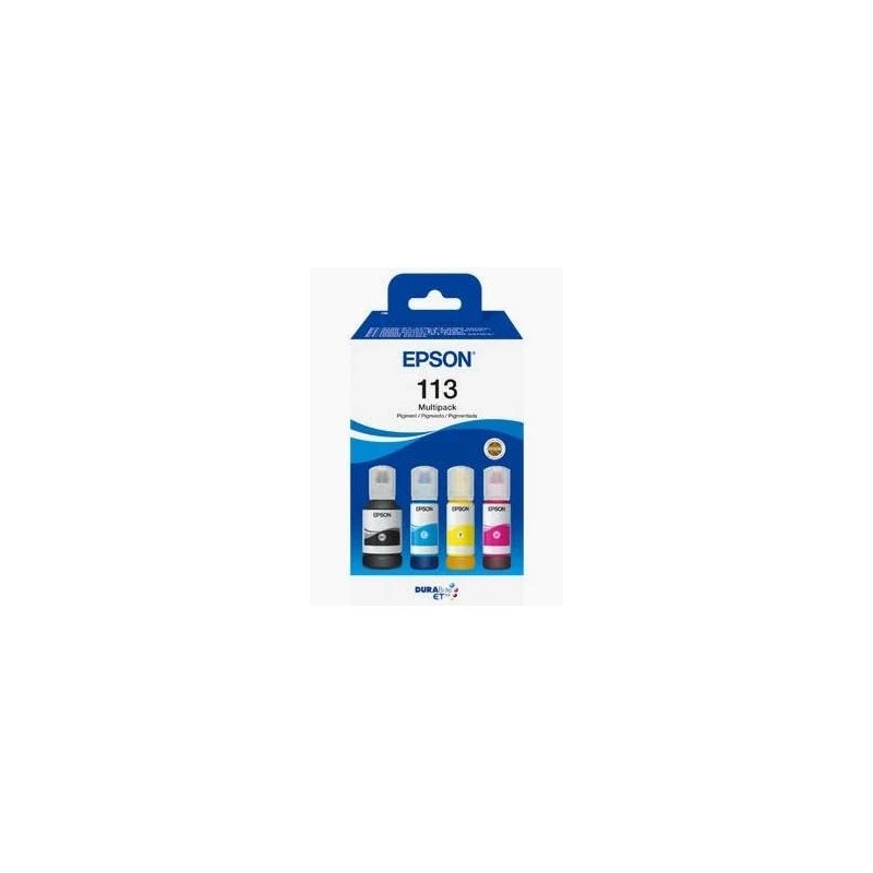 EPSON TINTA BK / C / M / Y ECOTANK ET-5850, ET-5800, ET-16650, ET-16600, ET-5880, ET-5170 - Nº 113 (PACK 4 COLORES)