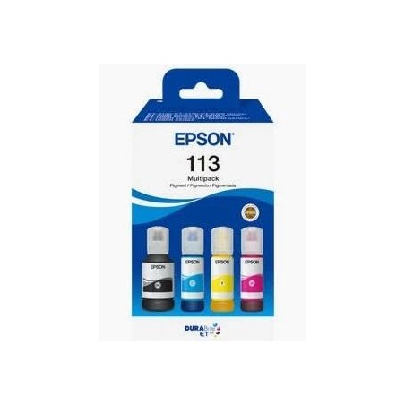 EPSON TINTA BK / C / M / Y ECOTANK ET-5850, ET-5800, ET-16650, ET-16600, ET-5880, ET-5170 - Nº 113 (PACK 4 COLORES)