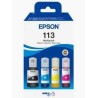 EPSON TINTA BK / C / M / Y ECOTANK ET-5850, ET-5800, ET-16650, ET-16600, ET-5880, ET-5170 - Nº 113 (PACK 4 COLORES)