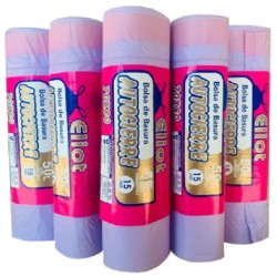 ELIOT BOLSA DE BASURA AUTOCIERRE 70X80 ROLLO DE 15 VIOLETA