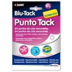 BOSTIK MASILLA EN GOTAS DE ADHESIVO REMOVIBLE BLU TACK PUNTO TACK TRANSPARENTE 64 PUNTOS