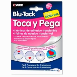 BOSTIK ADHESIVO TRANSFERIBLE BLU TACK TOCA Y PEGA 4 LÁMINAS
