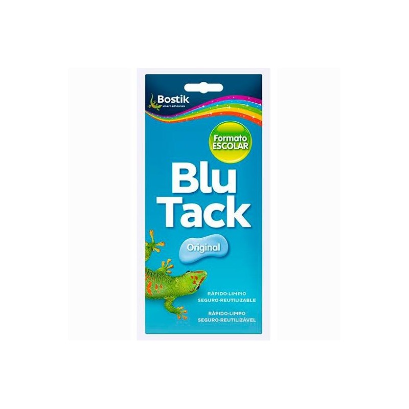 BOSTIK MASILLA ADHESIVA REUTILIZABLE BLU TACK ORIGINAL FORMATO ESCOLAR 90GR AZUL