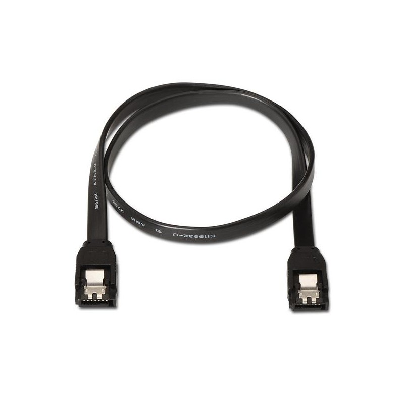 AISENS CABLE SATA III DATOS 6G CON ANCLAJES NEGRO 0,5M
