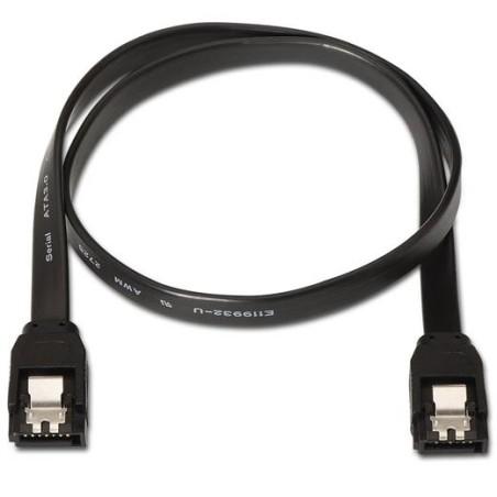 AISENS CABLE SATA III DATOS 6G CON ANCLAJES NEGRO 0,5M