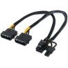AISENS CABLE TARJETA GRÁFICA 2XMOLEX 4PIN/M - PCI-E (MOLEX 6+2PIN)/M NEGRO 20CM