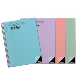 ADDITIO CUADERNO TRIPLEX PARA EL PROFESORADO ESPIRAL DOBLE 144 PÁGINAS PVC C/SURTIDOS