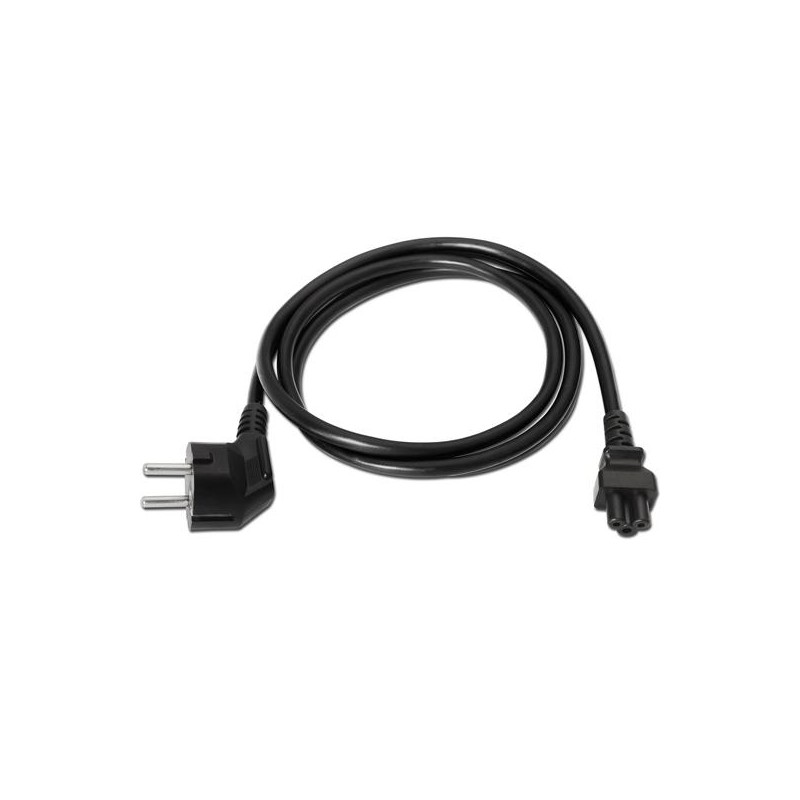 AISENS CABLE ALIMENTACIÓN TRÉBOL CEE7 ACODADO/M - C5/H NEGRO 1,5M