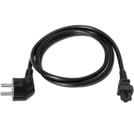 AISENS CABLE ALIMENTACIÓN TRÉBOL CEE7 ACODADO/M - C5/H NEGRO 1,5M