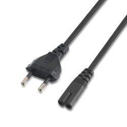 AISENS CABLE ALIMENTACIÓN FORMA 8 CEE7 16/M-C7/H NEGRO 1,5M
