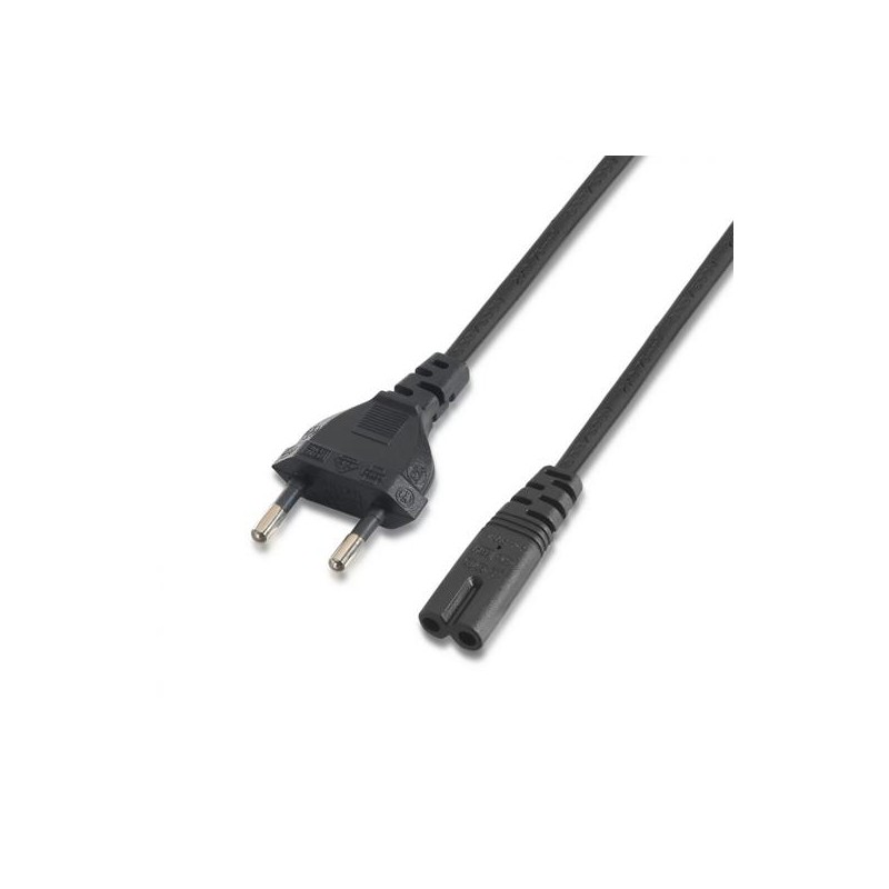 AISENS CABLE ALIMENTACIÓN FORMA 8 CEE7 16/M-C7/H NEGRO 1,5M