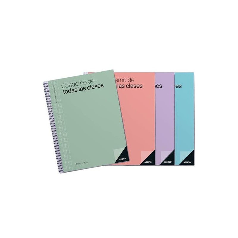 ADDITIO CUADERNO DE TODAS LAS CLASES PARA EL PROFESORADO S/V ESPIRAL DOBLE 136 PÁGINAS PVC C/SURTIDOS
