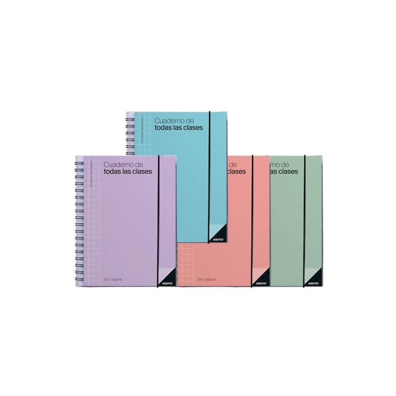 ADDITIO CUADERNO DE TODAS LAS CLASES PARA EL PROFESORADO D/P ESPIRAL DOBLE 256 PÁGINAS PVC C/SURTIDOS
