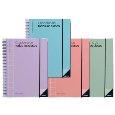 ADDITIO CUADERNO DE TODAS LAS CLASES PARA EL PROFESORADO D/P ESPIRAL DOBLE 256 PÁGINAS PVC C/SURTIDOS